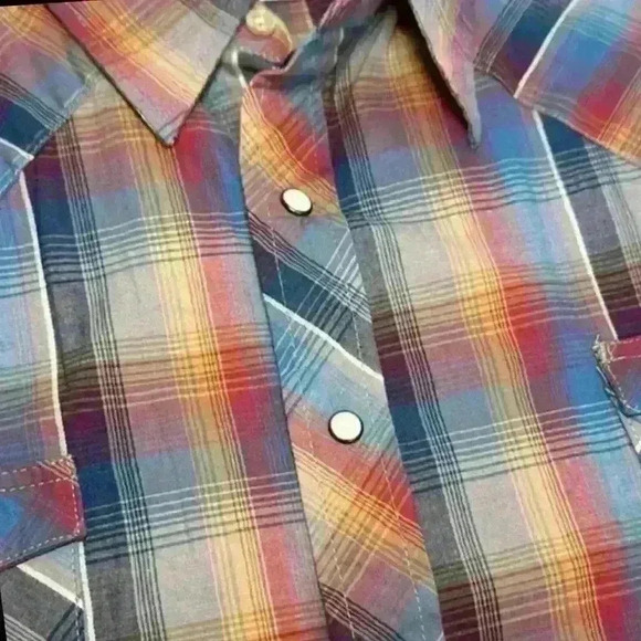 Men’s Roper Plaid Snap Button Down Long Sleeve - 100% Cotton - Size 2XL - Picture 6 of 13